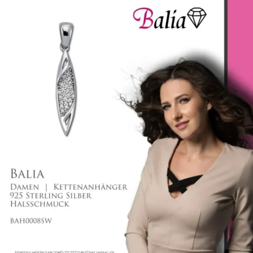 Balia Damen Kettenanhänger 925 Silber poliert BAH0008SW