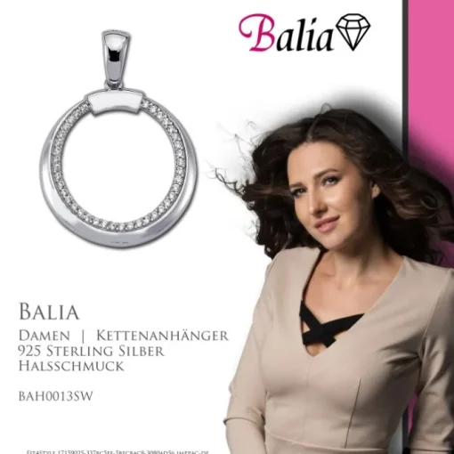 Balia Damen Kettenanhänger 925 Silber poliert BAH0013SW