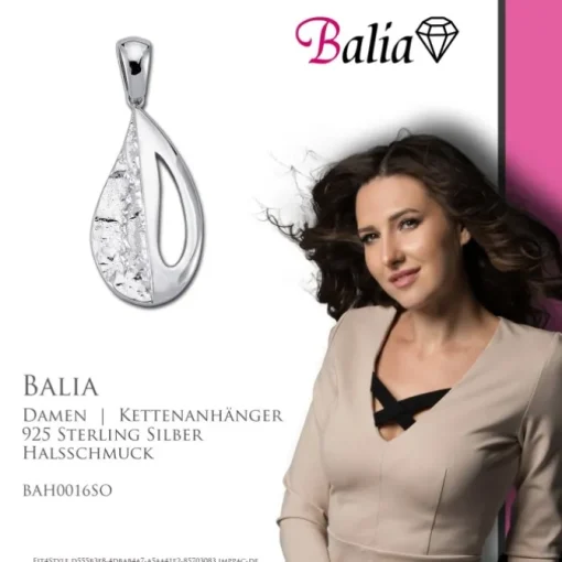 Balia Damen Kettenanhänger 925 Silber matt und geschlagen BAH0016SO