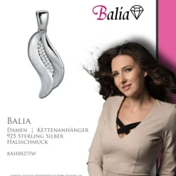 Balia Damen Kettenanhänger 925 Silber matt und poliert BAH0027SW