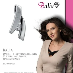 Balia Damen Kettenanhänger 925 Silber matt und poliert BAH0029SW