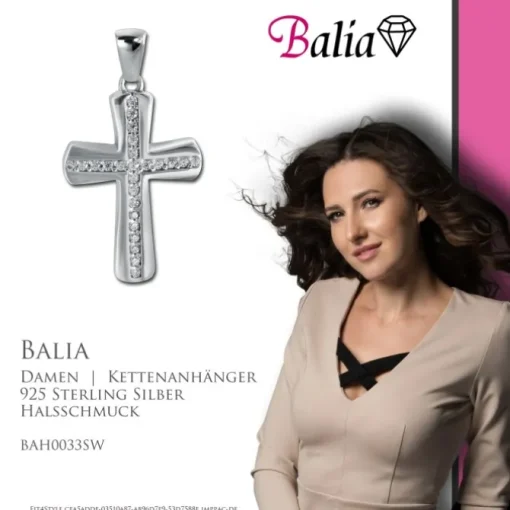 Balia Damen Kettenanhänger 925 Silber poliert BAH0033SW