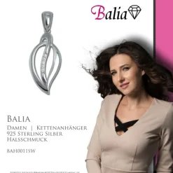 Balia Damen Kettenanhänger 925 Silber poliert BAH0011SW