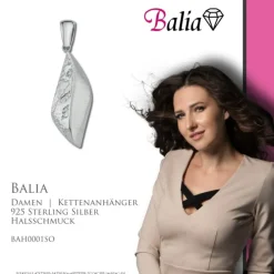Balia Damen Kettenanhänger 925 Silber matt und geschlagen BAH0001SO