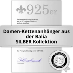 Balia Damen Kettenanhänger 925 Silber matt und poliert BAH0021SW
