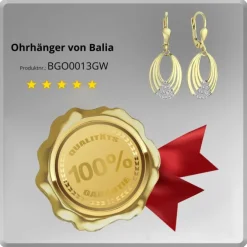 Balia Damen Ohrhänger aus 333 Gelbgold mit Zirkonia BGO0013GW