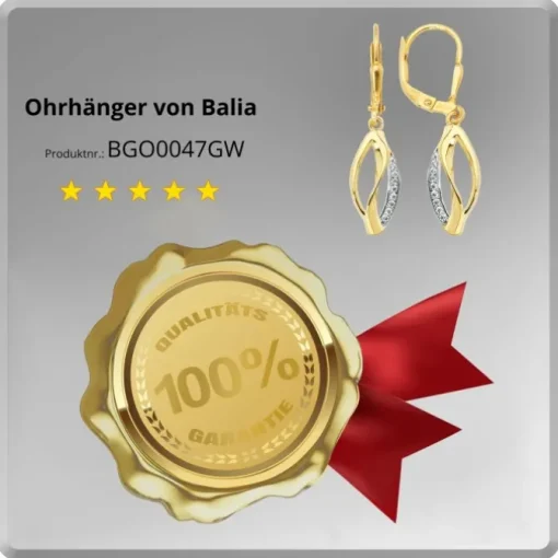 Balia Damen Ohrhänger aus 333 Gelbgold mit Zirkonia BGO0047GW