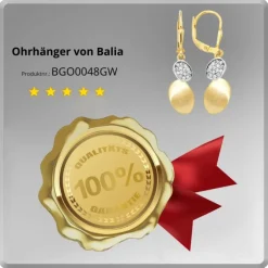 Balia Damen Ohrhänger aus 333 Gelbgold mit Zirkonia BGO0048GW