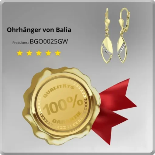 Balia Damen Ohrhänger aus 333 Gelbgold mit Zirkonia BGO0025GW