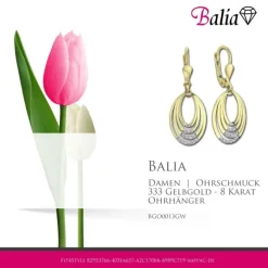 Balia Damen Ohrhänger aus 333 Gelbgold mit Zirkonia BGO0013GW