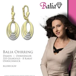Balia Damen Ohrhänger aus 333 Gelbgold mit Zirkonia BGO0013GW