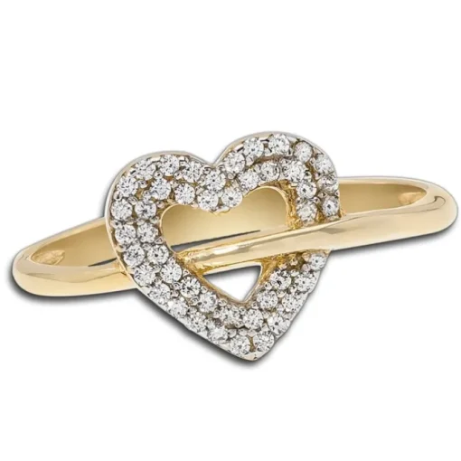 Balia Damen Ring aus 333 Gelbgold Herz mit Zirkonia Gr.56 BGR019G56