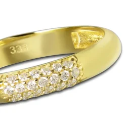 Balia Damen Ring aus 333 Gelbgold 3-reihig mit Zirkonia Gr.60 BGR064G60