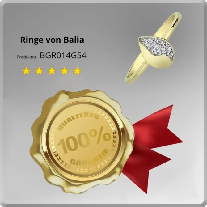Balia Damen Ring aus 333 Gelbgold mit Zirkonia Gr.54 BGR014G54