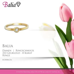 Balia Damen Ring aus 333 Gelbgold mit Zirkonia Gr.56 BGR006G56