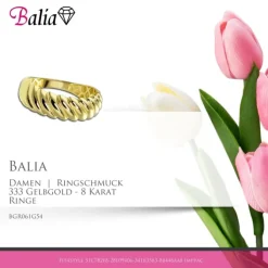 Balia Damen Ring aus 333 Gelbgold Design Gr.54 BGR061G54