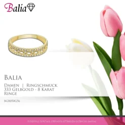 Balia Damen Ring aus 333 Gelbgold mit Zirkonia Gr.56 BGR050G56