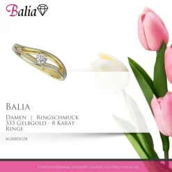 Balia Damen Ring aus 333 Gelbgold mit Zirkonia Gr.58 BGR003G58