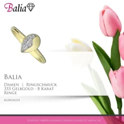 Balia Damen Ring aus 333 Gelbgold mit Zirkonia Gr.54 BGR014G54