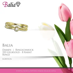 Balia Damen Ring aus 333 Gelbgold mit Zirkonia Gr.56 BGR053G56