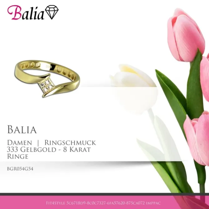 Balia Damen Ring aus 333 Gelbgold mit Zirkonia Gr.54 BGR054G54