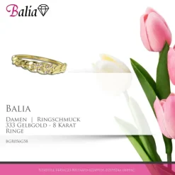 Balia Damen Ring aus 333 Gelbgold mit Zirkonia Gr.58 BGR056G58