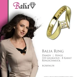 Balia Damen Ring aus 333 Gelbgold mit Zirkonia Gr.58 BGR054G58