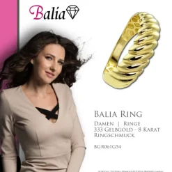 Balia Damen Ring aus 333 Gelbgold Design Gr.54 BGR061G54