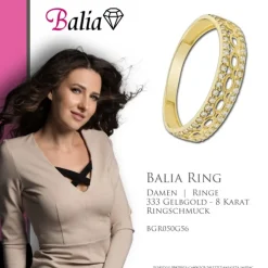 Balia Damen Ring aus 333 Gelbgold mit Zirkonia Gr.56 BGR050G56