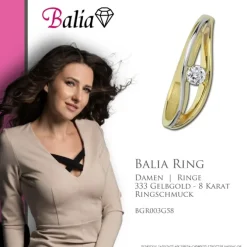 Balia Damen Ring aus 333 Gelbgold mit Zirkonia Gr.58 BGR003G58