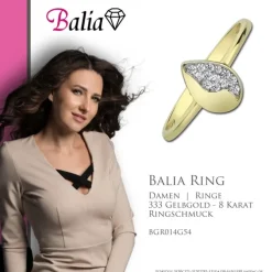 Balia Damen Ring aus 333 Gelbgold mit Zirkonia Gr.54 BGR014G54