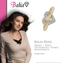 Balia Damen Ring aus 333 Gelbgold Herz mit Zirkonia Gr.56 BGR019G56