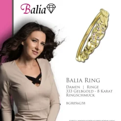 Balia Damen Ring aus 333 Gelbgold mit Zirkonia Gr.58 BGR056G58