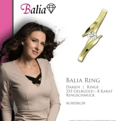 Balia Damen Ring aus 333 Gelbgold mit Zirkonia Gr.58 BGR058G58