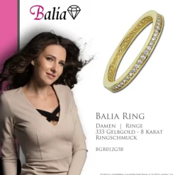Balia Damen Ring aus 333 Gelbgold mit Zirkonia Gr.58 BGR012G58