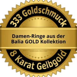 Balia Damen Ring aus 333 Gelbgold 3-reihig mit Zirkonia Gr.60 BGR064G60