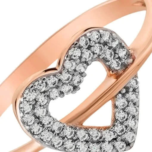 Balia Damen Ring aus 333 Rosegold Herz mit Zirkonia Gr.54 BGR019R54