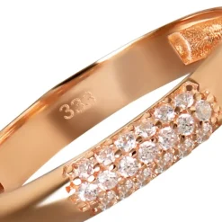 Balia Damen Ring aus 333 Rosegold 3-reihig mit Zirkonia Gr.56 BGR064R56
