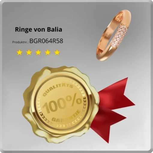 Balia Damen Ring aus 333 Rosegold 3-reihig mit Zirkonia Gr.58 BGR064R58