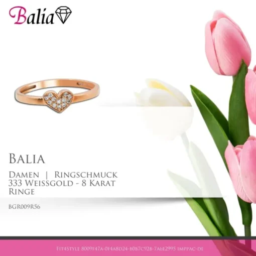 Balia Damen Ring aus 333 Rosegold mit Zirkonia Gr.56 BGR009R56