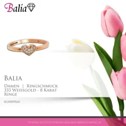 Balia Damen Ring aus 333 Rosegold mit Zirkonia Gr.60 BGR009R60