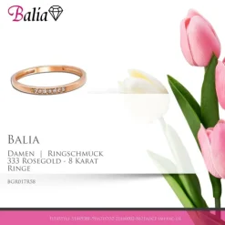 Balia Damen Ring aus 333 Rosegold mit 7 Zirkonias Gr.58 BGR017R58
