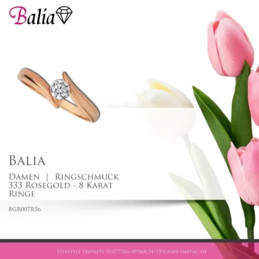 Balia Damen Ring aus 333 Roségold mit Zirkonia Gr.56 BGR007R56