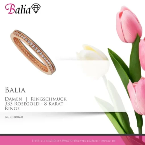 Balia Damen Ring aus 333 Roségold mit Zirkonia Gr.60 BGR010R60