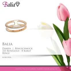 Balia Damen Ring aus 333 Rosegold mit Zirkonia Gr.56 BGR015R56
