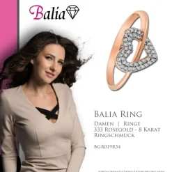Balia Damen Ring aus 333 Rosegold Herz mit Zirkonia Gr.54 BGR019R54