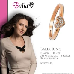 Balia Damen Ring aus 333 Rosegold mit Zirkonia Gr.58 BGR009R58