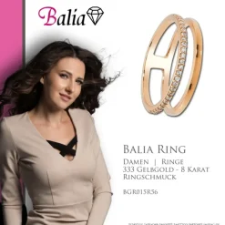 Balia Damen Ring aus 333 Rosegold mit Zirkonia Gr.56 BGR015R56