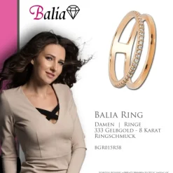 Balia Damen Ring aus 333 Rosegold mit Zirkonia Gr.58 BGR015R58
