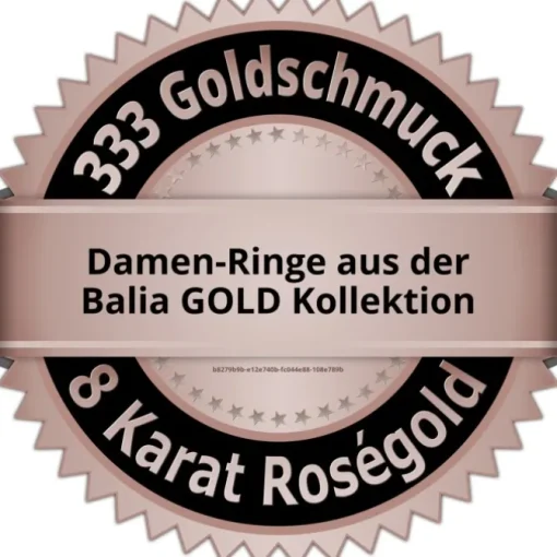 Balia Damen Ring aus 333 Rosegold 3-reihig mit Zirkonia Gr.56 BGR064R56